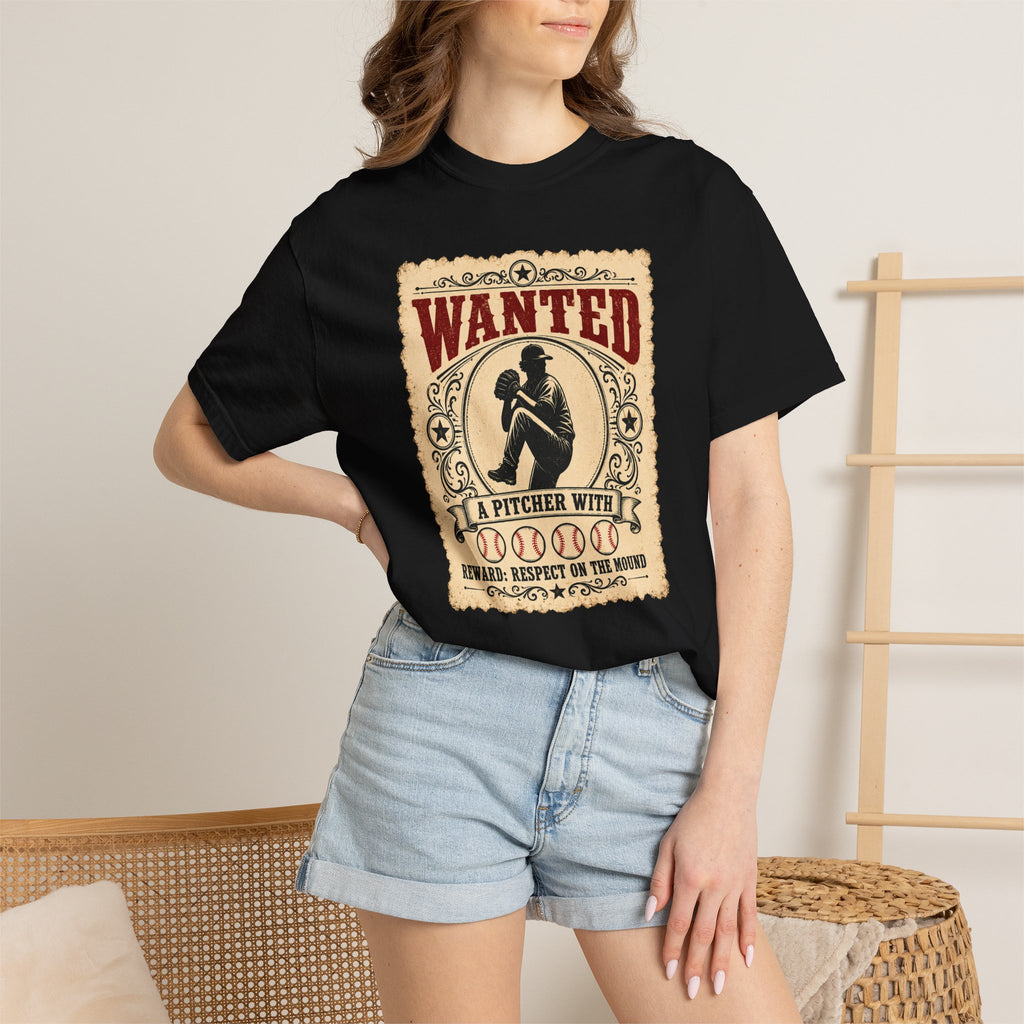 Adult Unisex "Wanted A Pitcher With Balls" Baseball Pitcher Garment-Dyed T-shirt