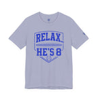 Relax... He's 8 Baseball Parent T-Shirt - Royal Blue