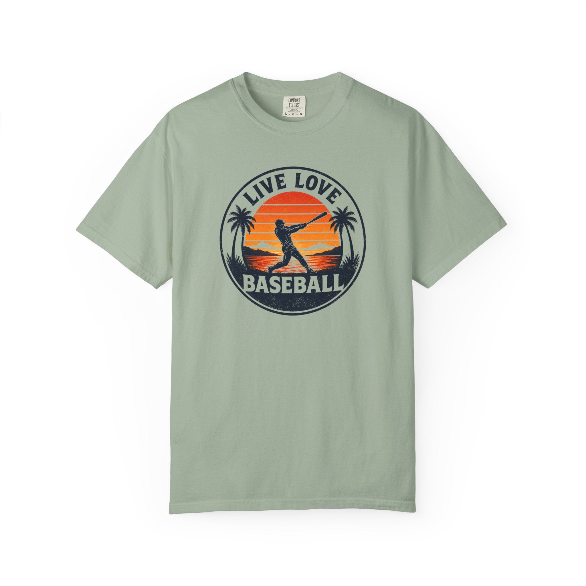 Live Love Baseball T-Shirt — Vintage Sunset Baseball Tee