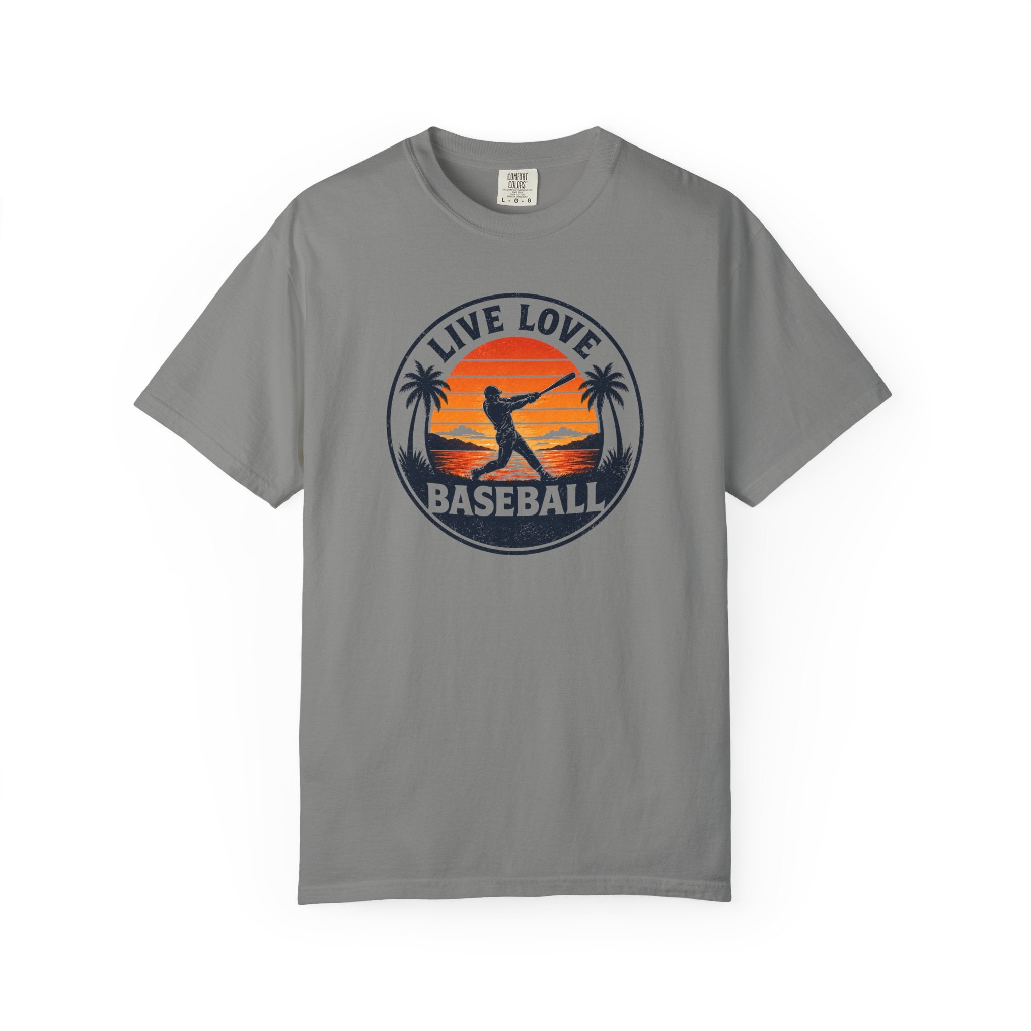 Live Love Baseball T-Shirt — Vintage Sunset Baseball Tee