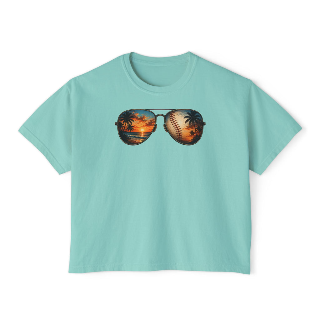 Sunglasses Sunset Baseball Women's Boxy Tee
