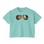 Sunglasses Sunset Baseball Women's Boxy Tee