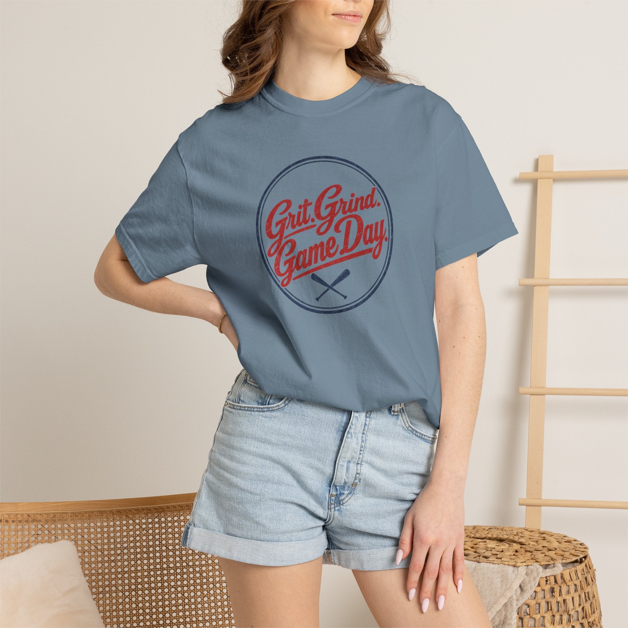Adult Unisex  "Grit Grind Game Day" Comfort Colors Baseball Graphic Tee