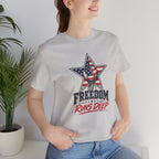 Freedom Runs Deep T-Shirt — American Flag Star Patriotic Tee