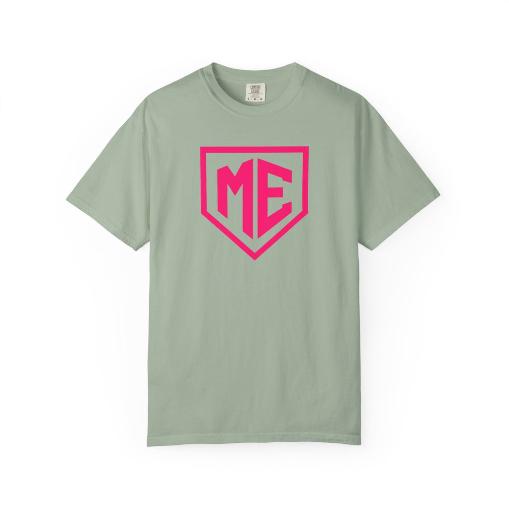 ME Mental Edge Baseball Plate T‑Shirt — Pink Monogram Graphic Comfort Colors Tee