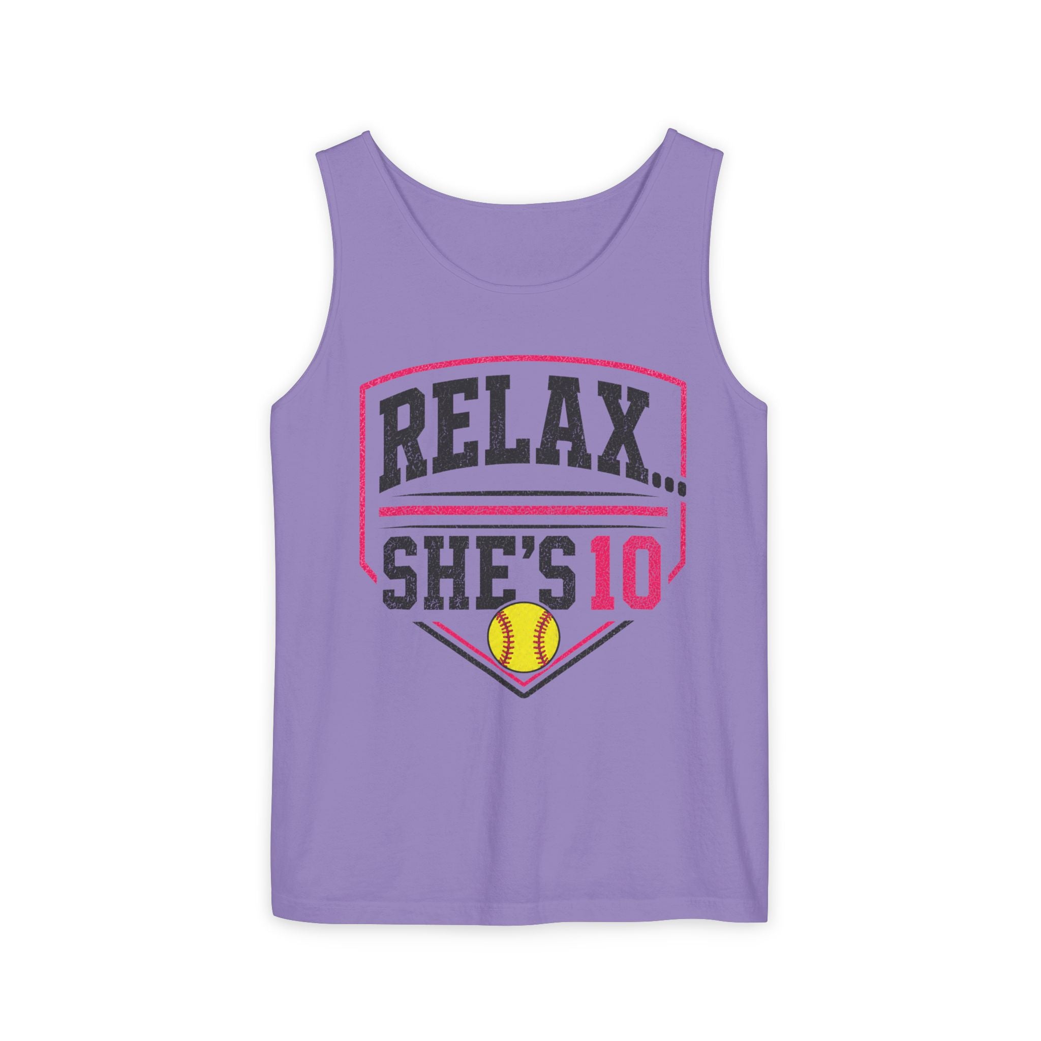 Relax She’s 10 Parent Softball Tank Top