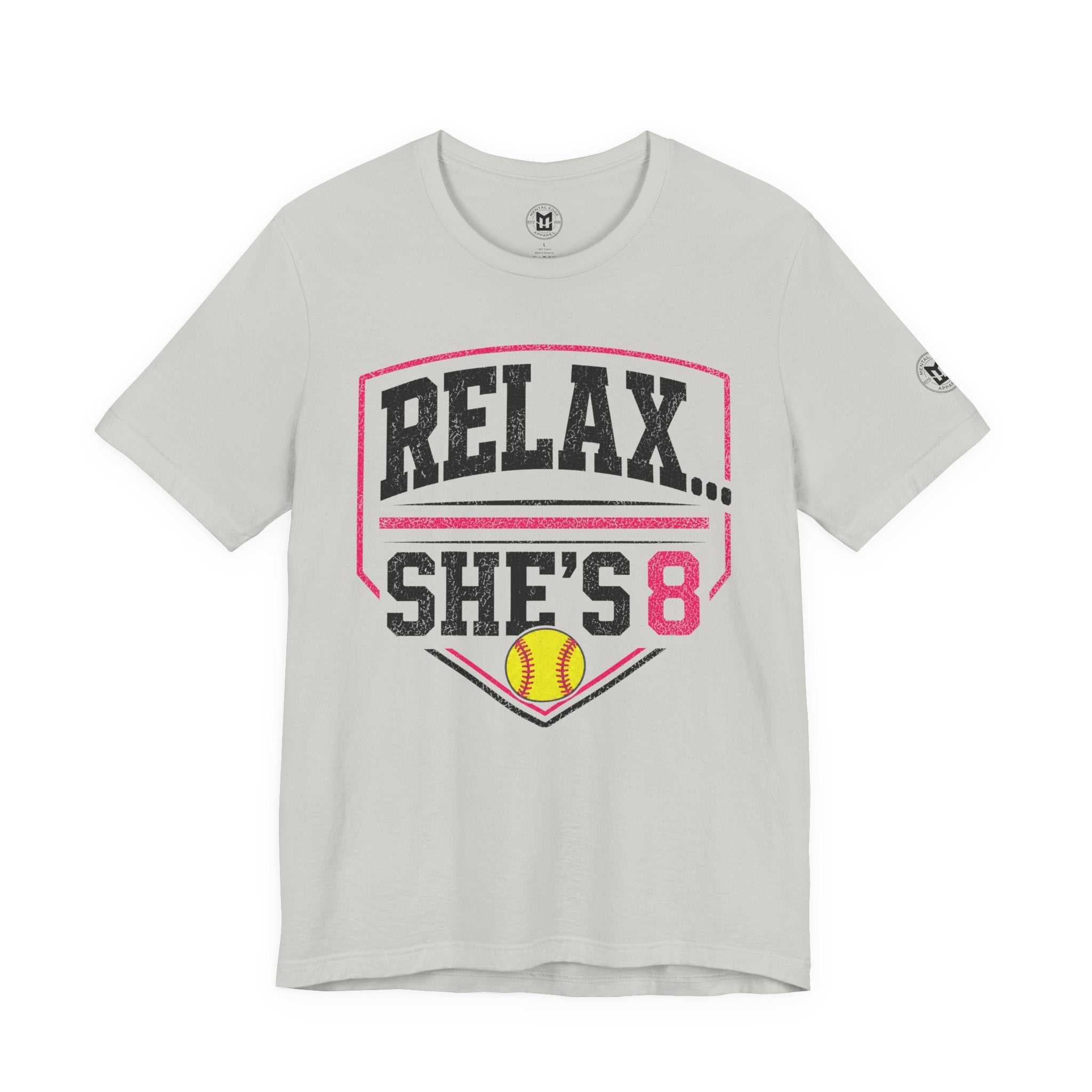 'Relax... She's 8' Softball Parents Tee