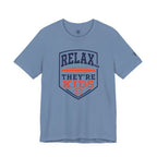 Relax They're Kids Baseball Parent T-Shirt - Navy Orange