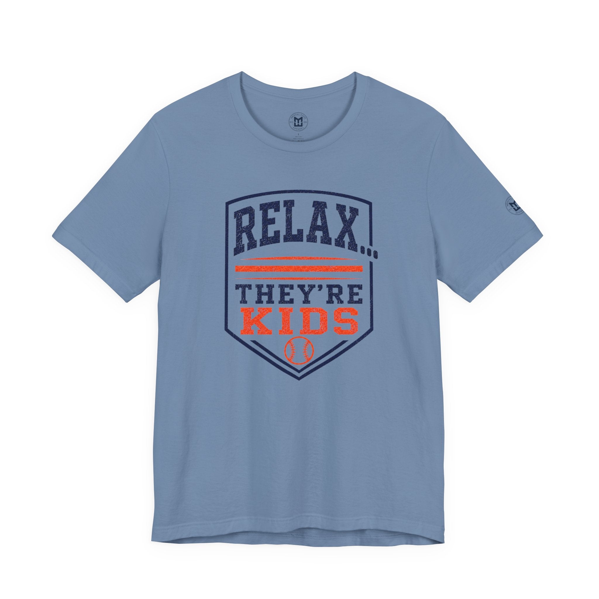 Relax They're Kids Baseball Parent T-Shirt - Navy Orange