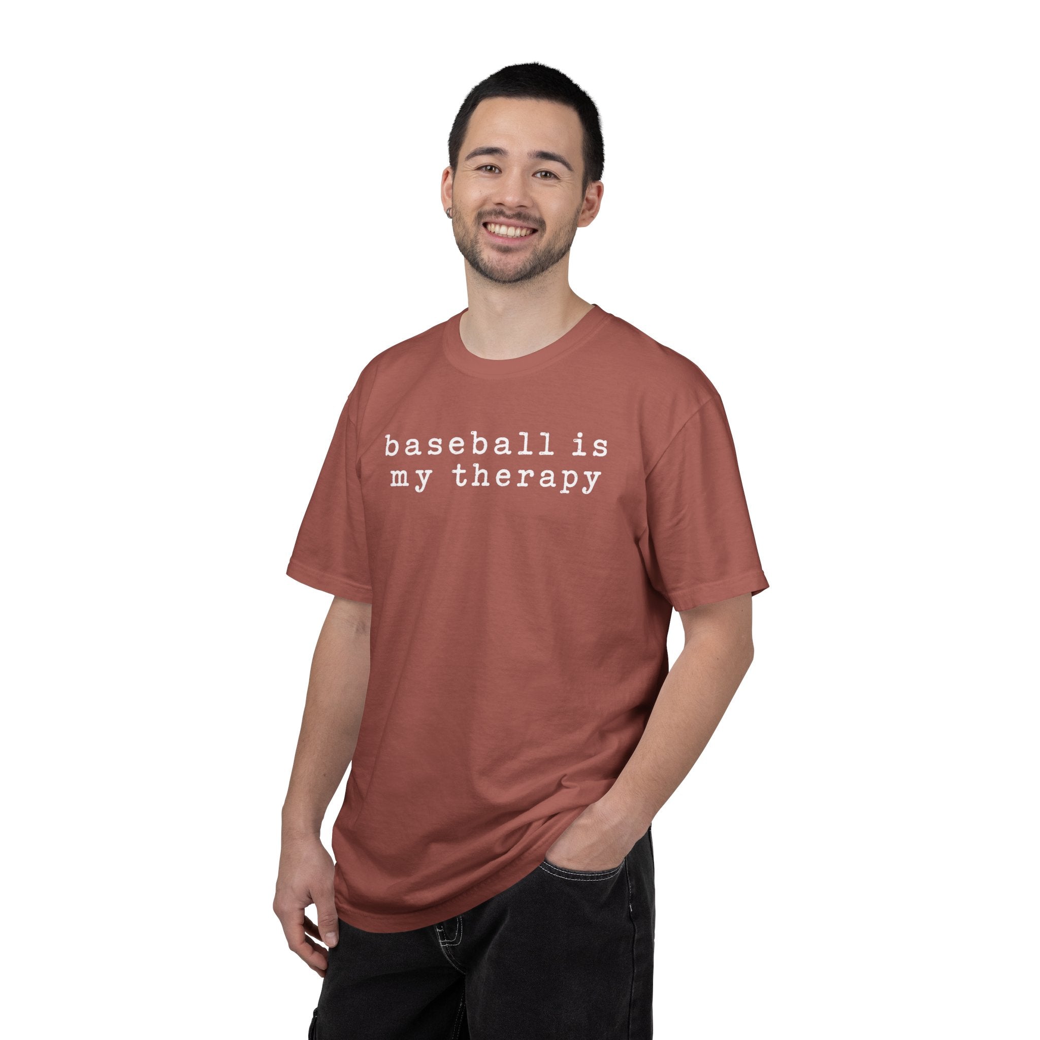 Adult Unisex "baseball is my therapy" Comfort Colors Garment-Dyed T-shirt