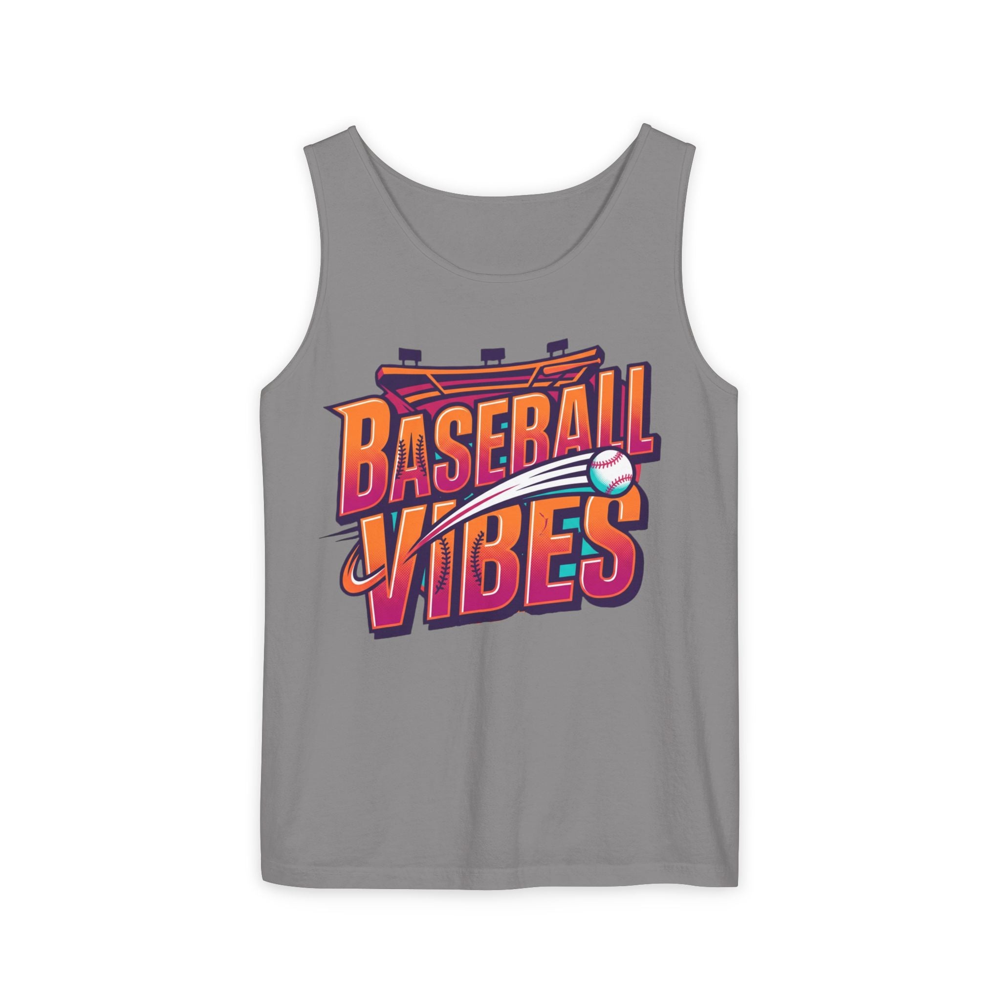 Baseball Vibes Tank Top — Retro Stadium Graphic Baseball Tee