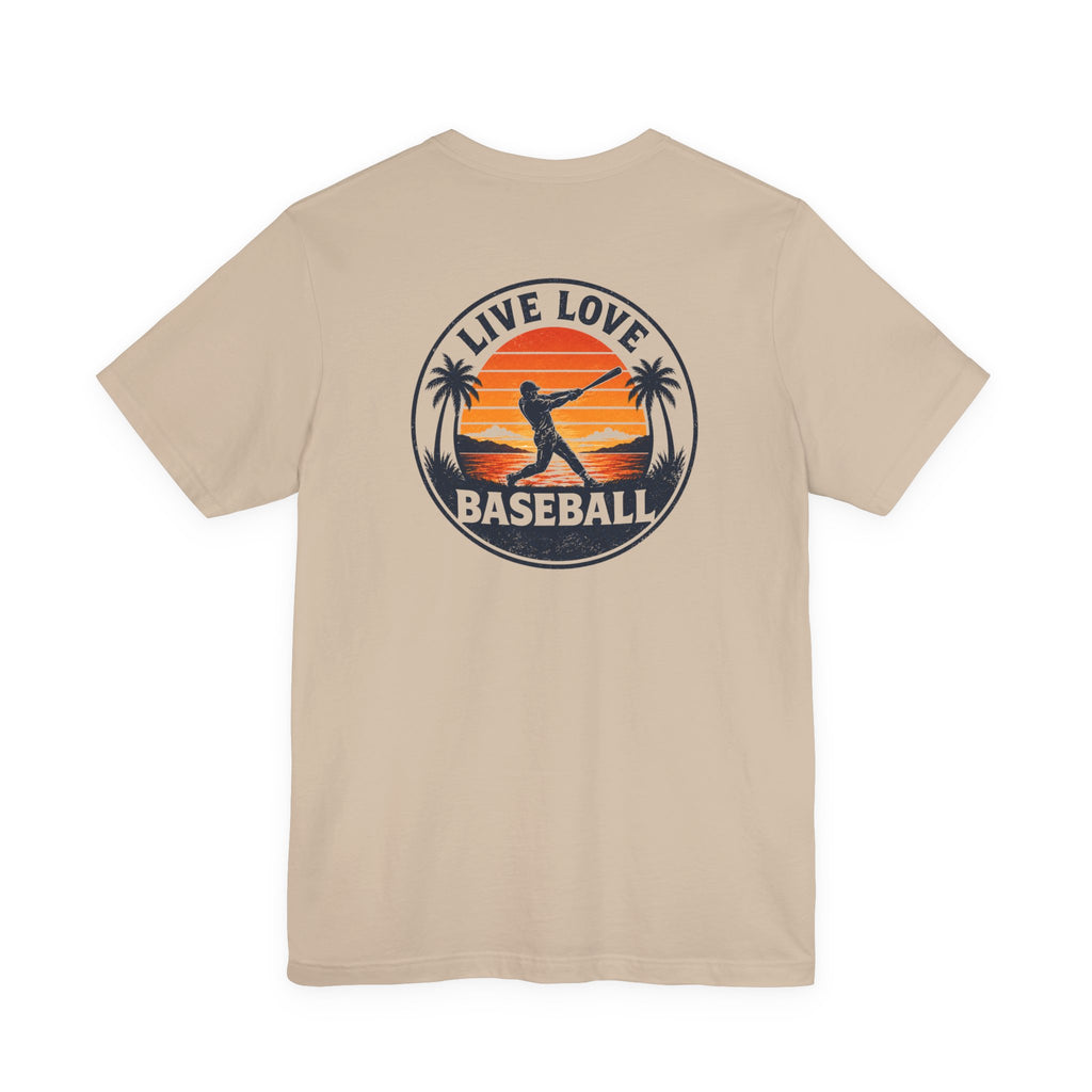 Baseball Tee — "Live Love Baseball" Vintage Sunset Unisex T-Shirt