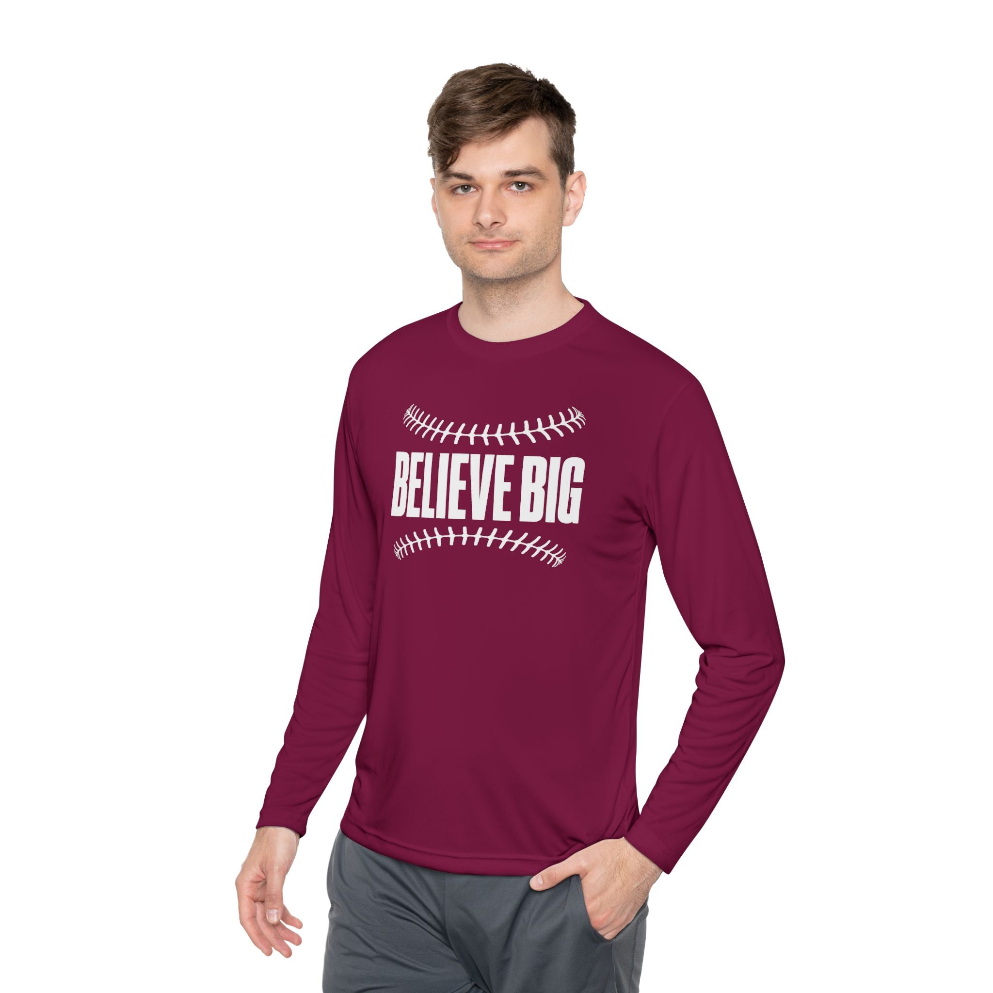 Baseball "Believe Big" Long Sleeve Unisex Tee
