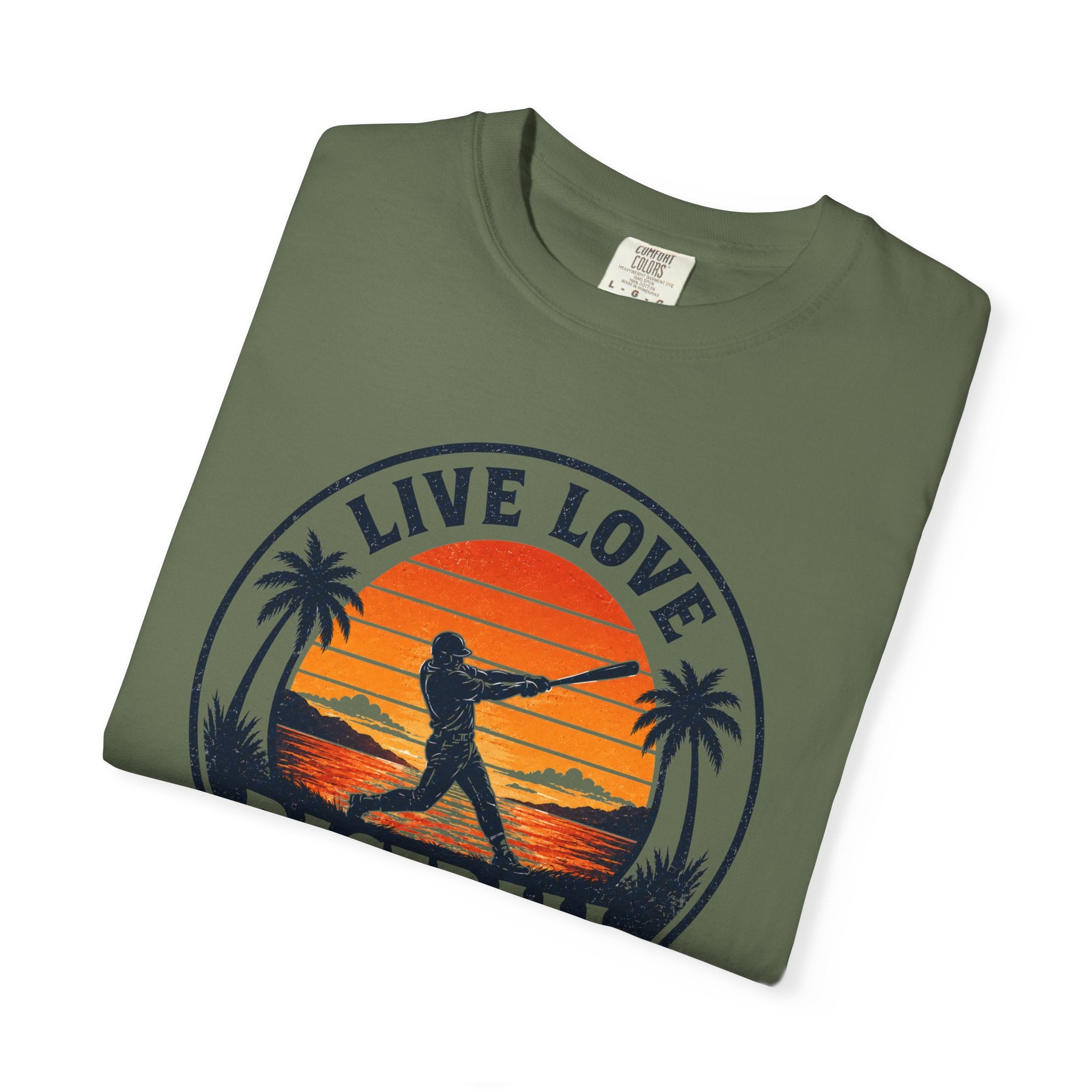 Live Love Baseball Unisex Garment-Dyed T-shirt