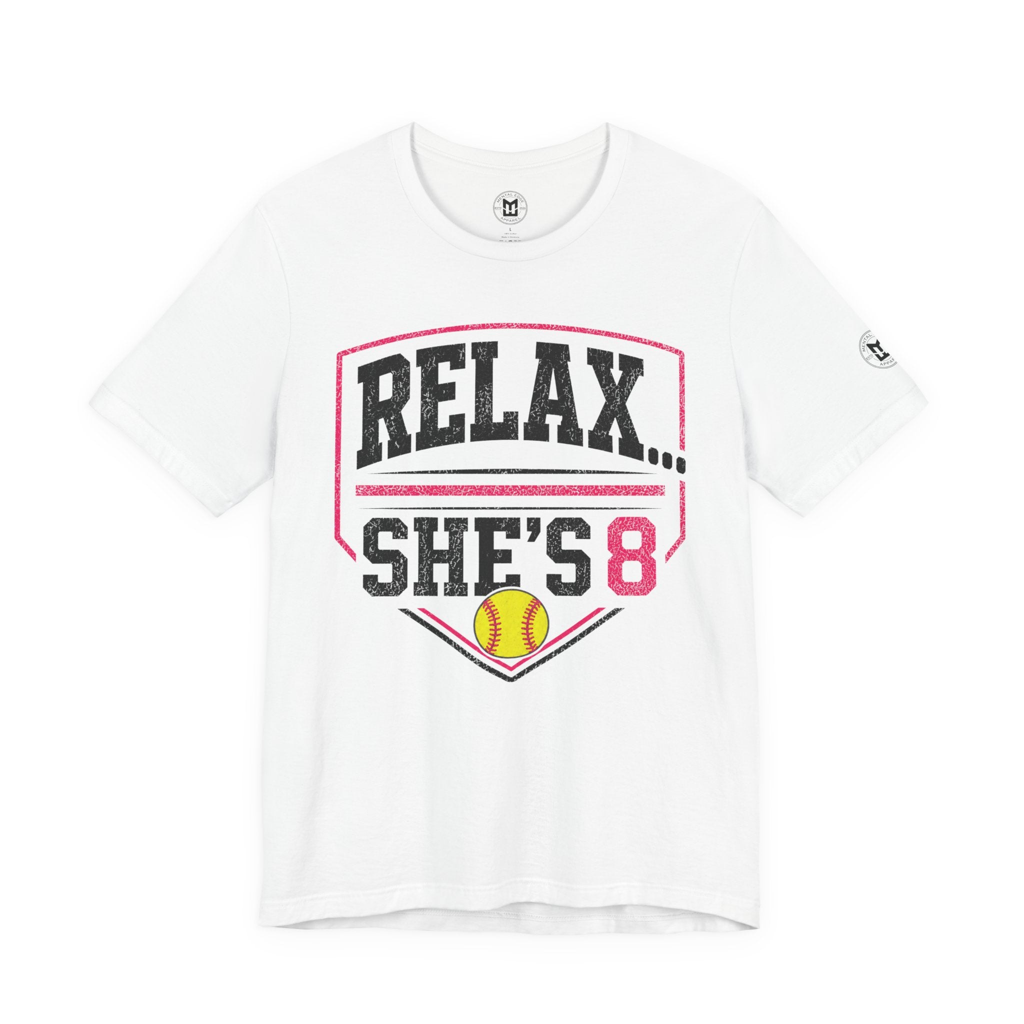 'Relax... She's 8' Softball Parents Tee