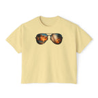 Sunglasses Sunset Baseball Women's Boxy Tee