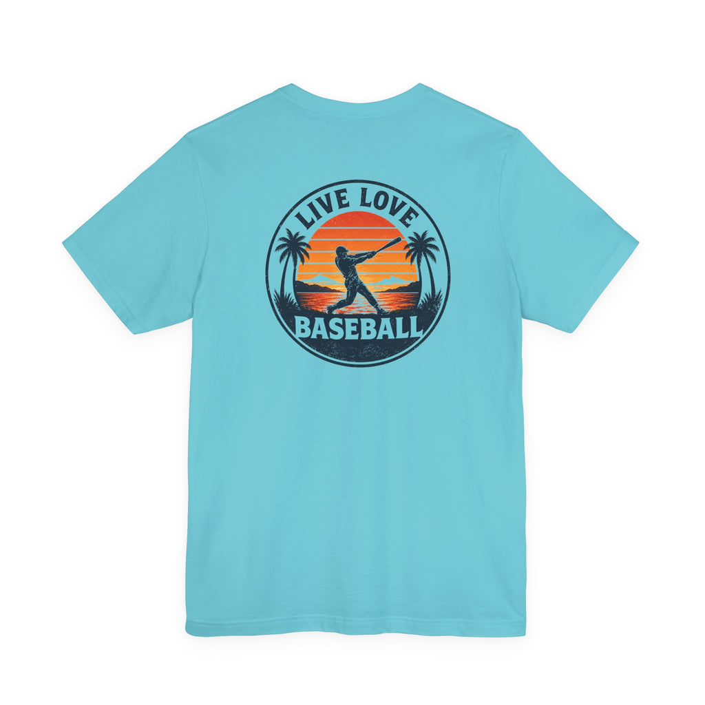 Baseball Tee — "Live Love Baseball" Vintage Sunset Unisex T-Shirt