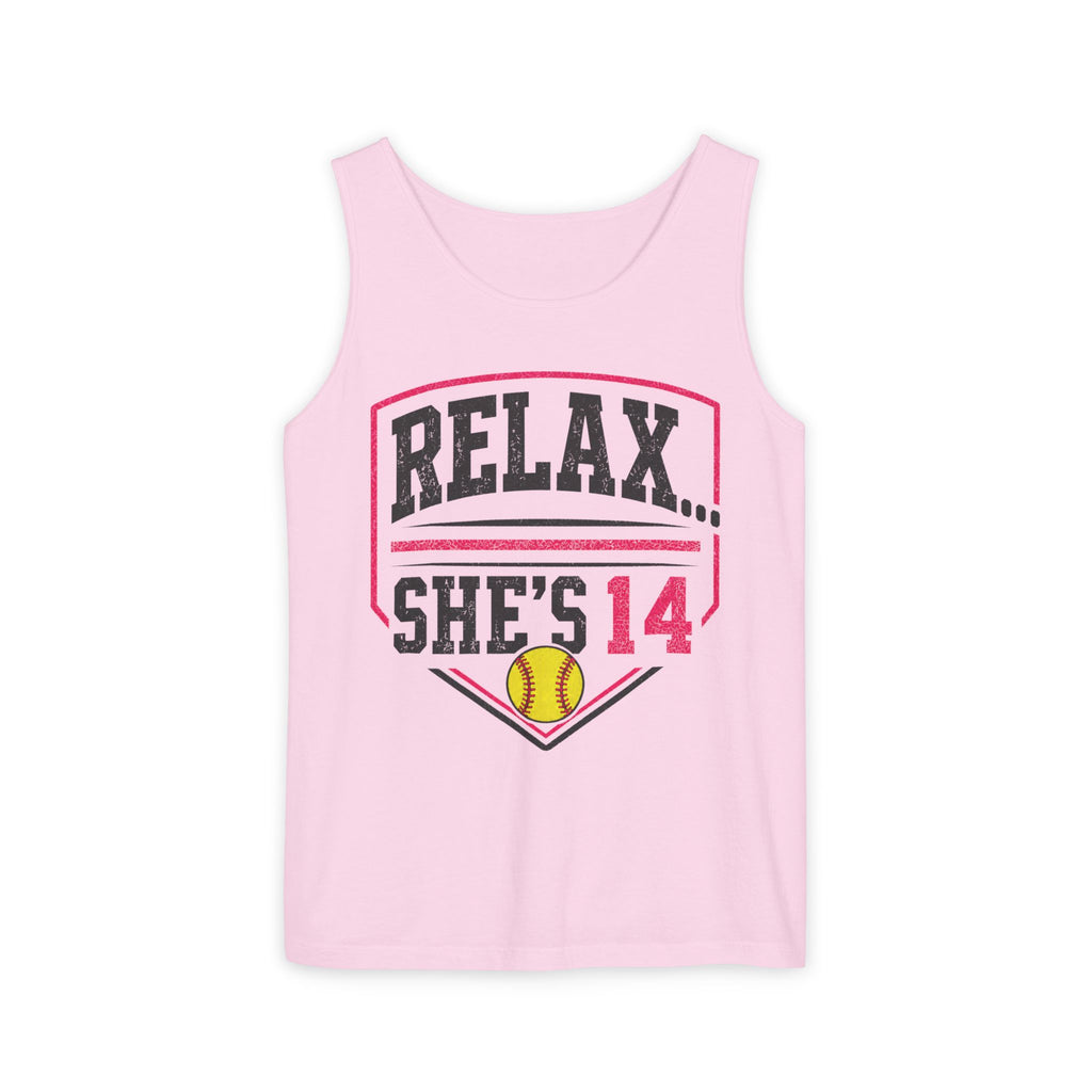 Relax… She's 14 Softball Parents Tank Top