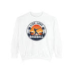 Baseball Unisex Sweatshirt - "Live Love Baseball" Vintage Sunset Crewneck