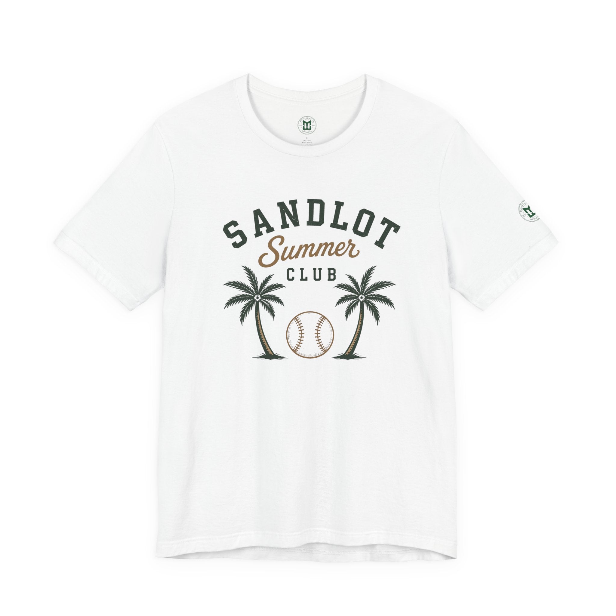 Sandlot Summer Club T-Shirt — Retro Baseball Palm Tree Tee