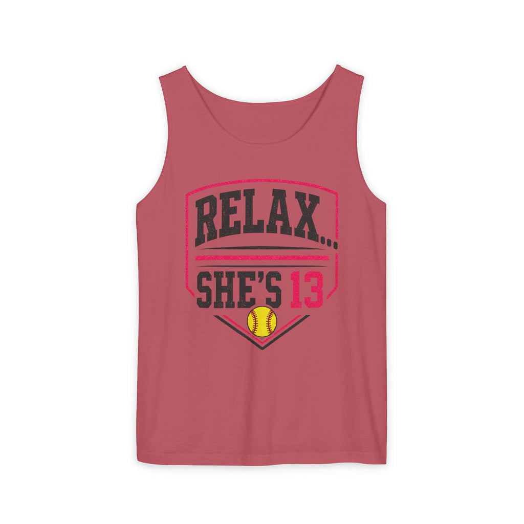 Relax... She's 13 Softball Parents Tank Top