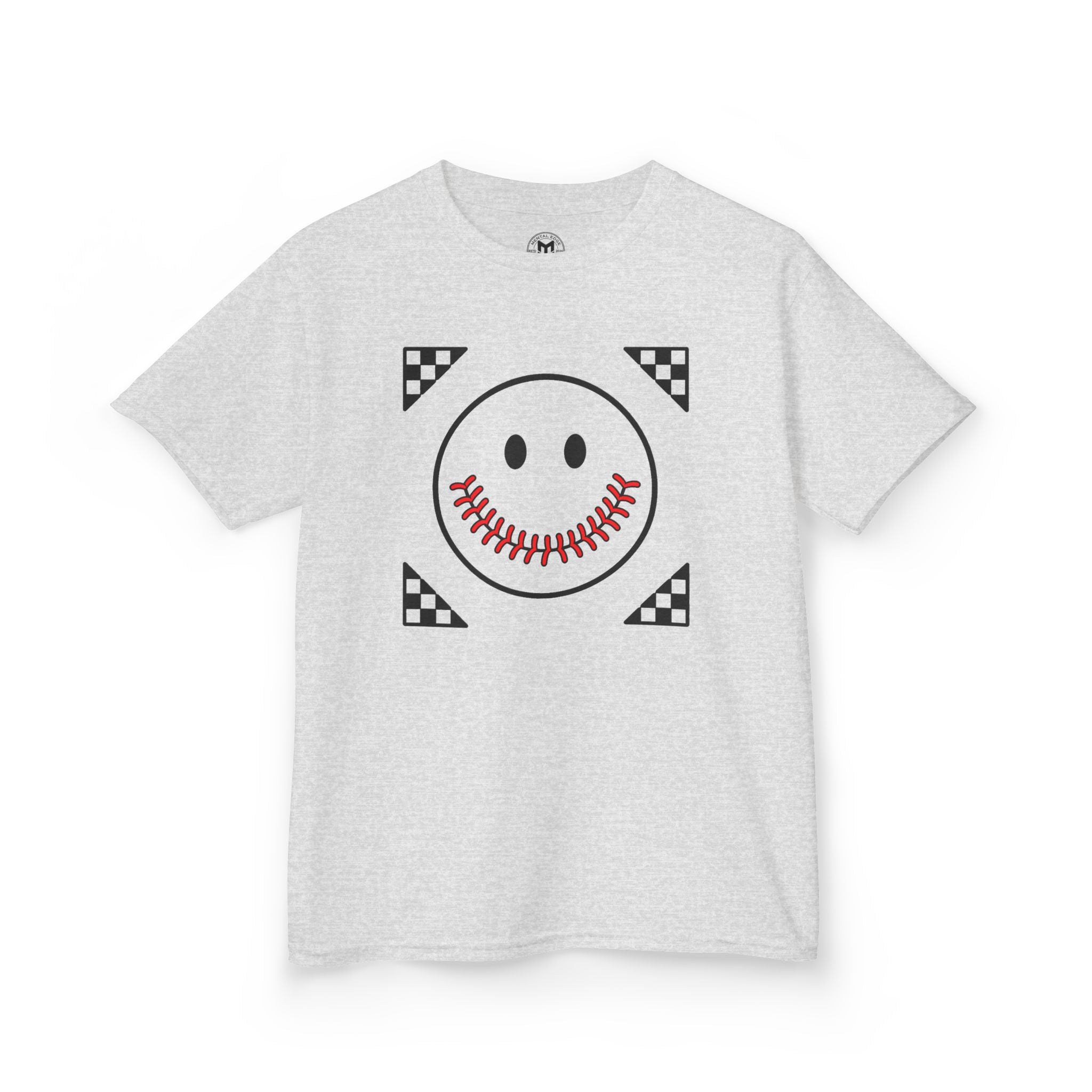 Kids T-Shirt — "Smily Baseball Seams Face" Baseball Tee