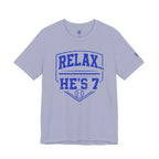 Relax… He's 7 Baseball Parents Tee - Blue
