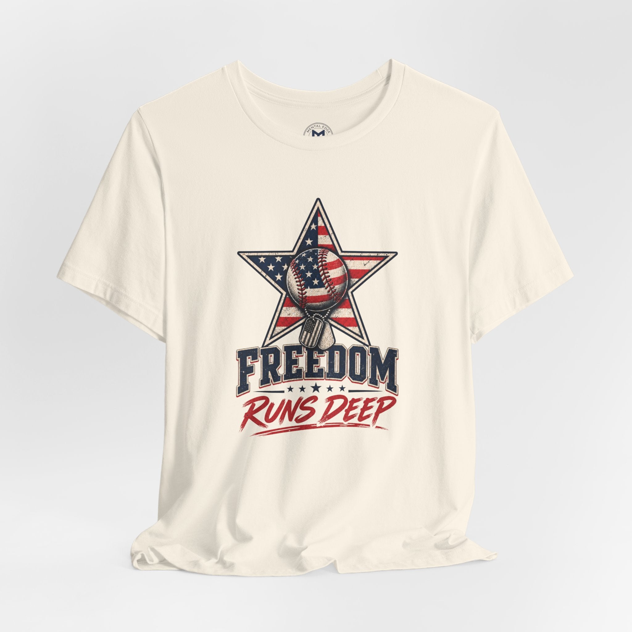 Freedom Runs Deep T-Shirt — American Flag Star Patriotic Tee