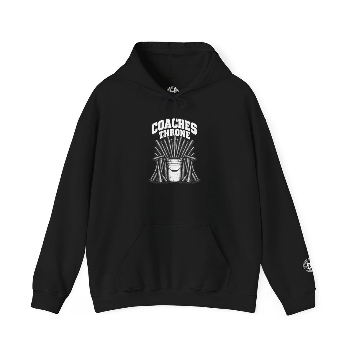 Coaches Throne Baseball Bucket Hoodie — Sports Coach Gift Pullover