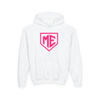 Youth Hoodie – 'ME' Pink Shield Front & "Mental Edge" Back Athletic Logo