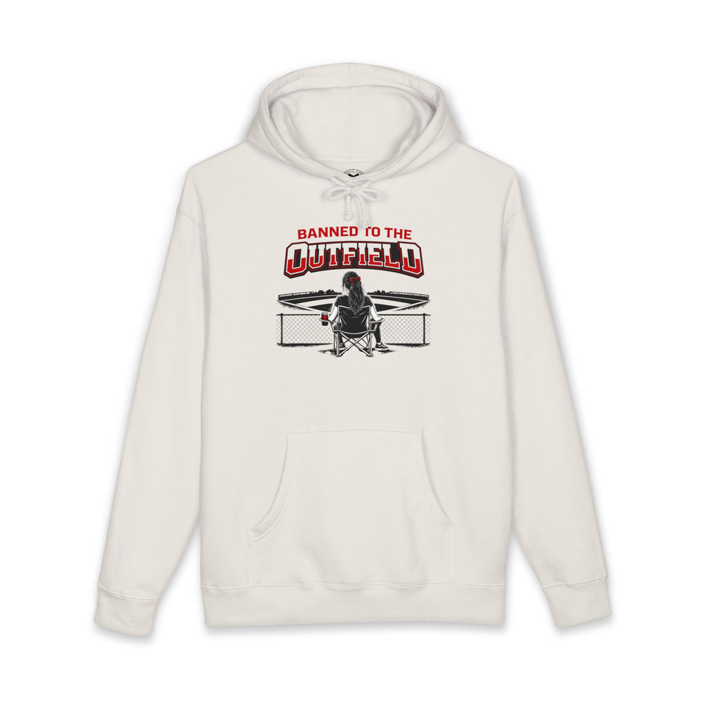 Woman's “Banned to the Outfield” Graphic Hoodie Sweatshirt