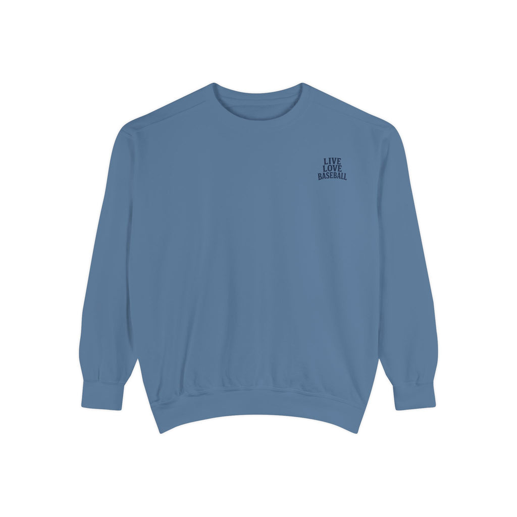 Baseball Sweatshirt — "Live Love Baseball" Vintage Sunset Crewneck Unisex
