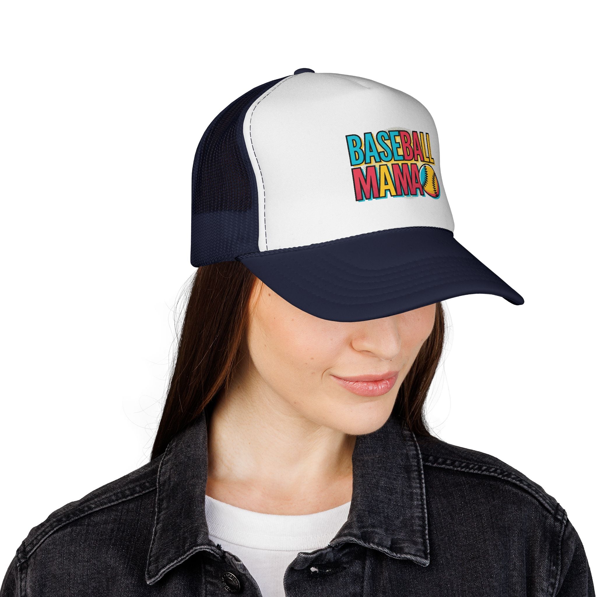 Baseball Mama Trucker Cap – Retro Colorful Softball Mom Hat