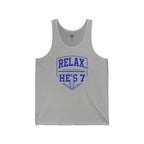 Relax… He's 7 Baeball Parent Tank Top – Blue