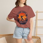 Live Love Baseball Unisex Garment-Dyed T-shirt