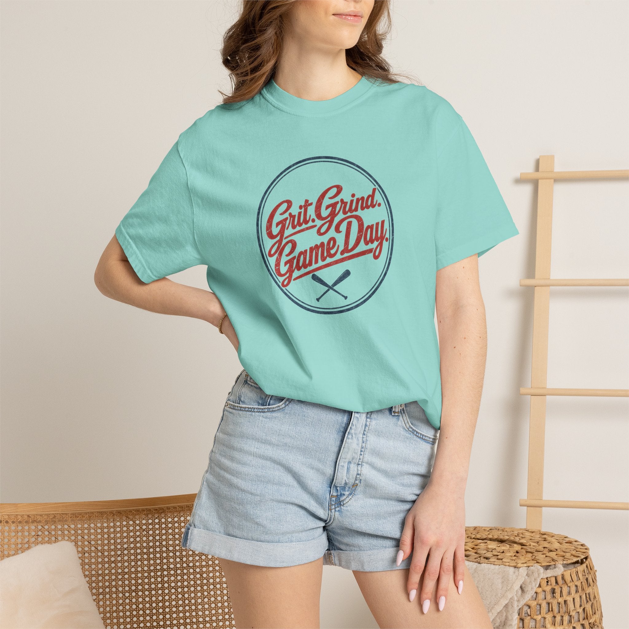 Adult Unisex  "Grit Grind Game Day" Comfort Colors Baseball Graphic Tee