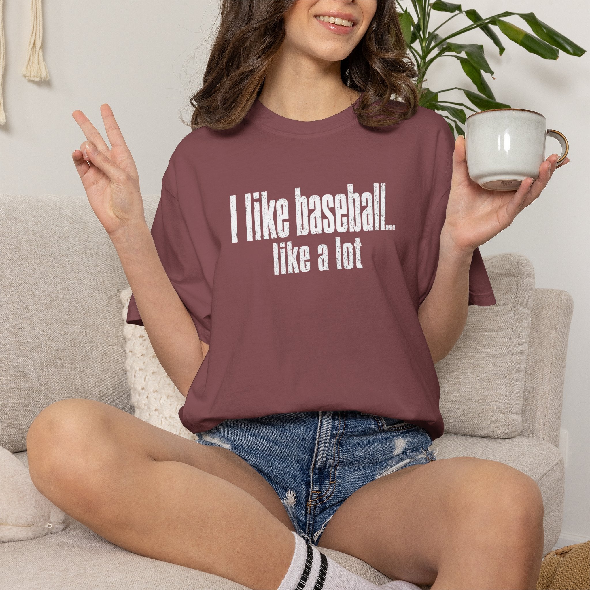 Adult Unisex "I Like Baseball...like a lot Garment-Dyed T-shirt