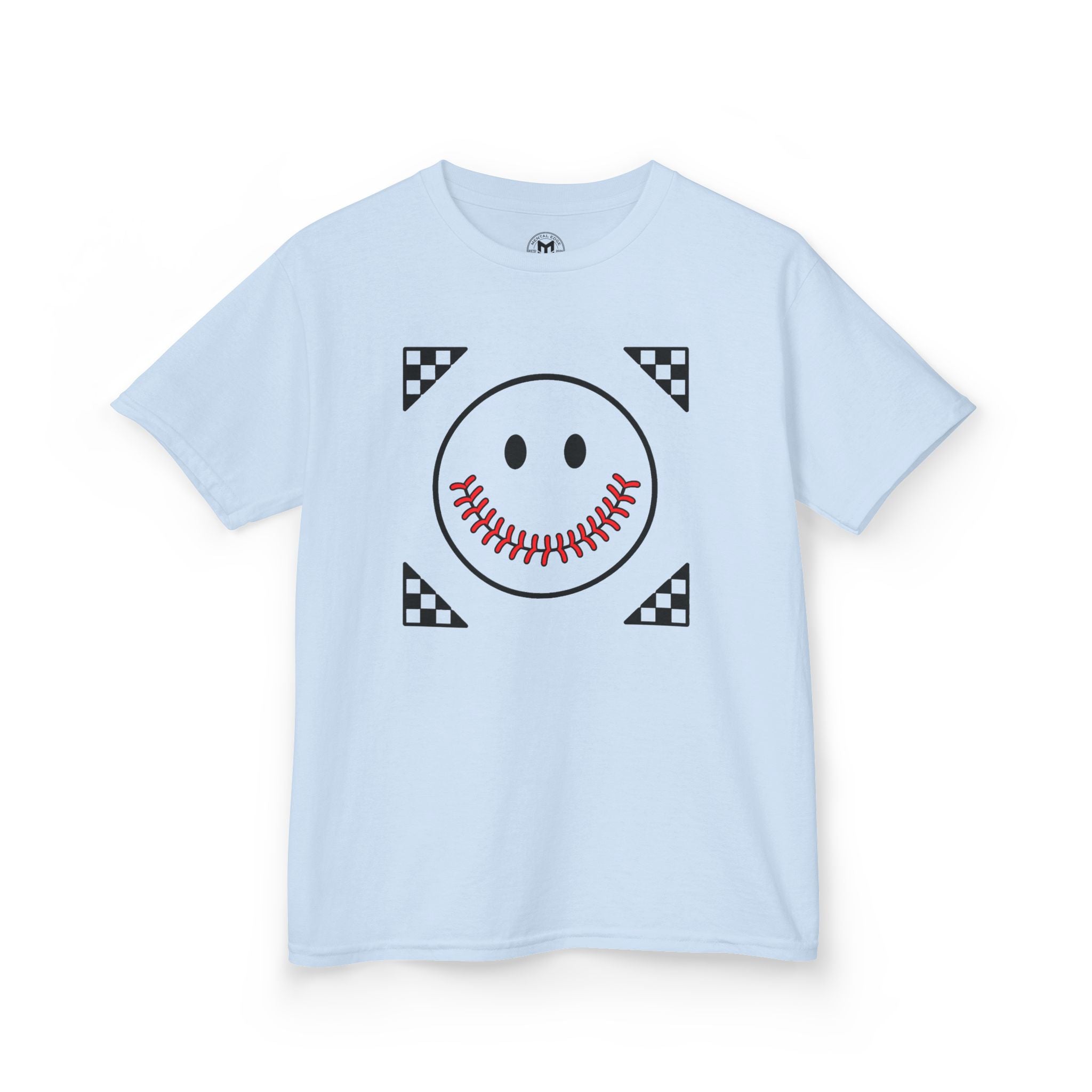 Kids T-Shirt — "Smily Baseball Seams Face" Baseball Tee