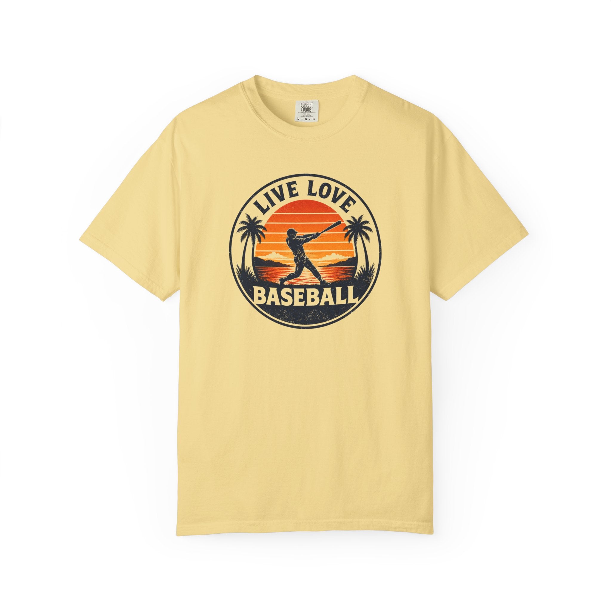 Live Love Baseball T-Shirt — Vintage Sunset Baseball Tee