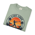 Live Love Baseball Unisex Garment-Dyed T-shirt
