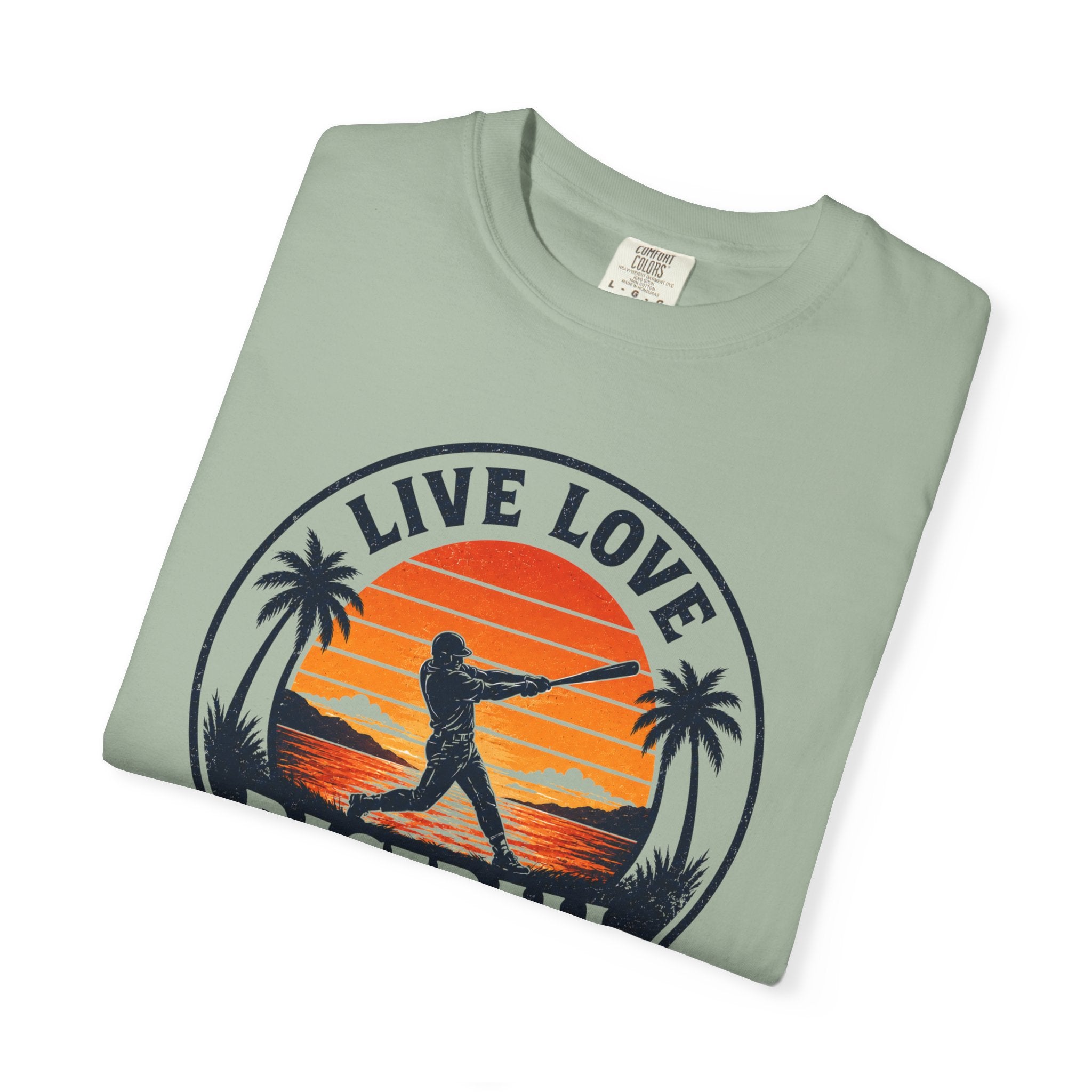 Live Love Baseball Unisex Garment-Dyed T-shirt