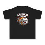 Youth Tee — 'Launch This!' Flaming Baseball Graphic Comfort Colors