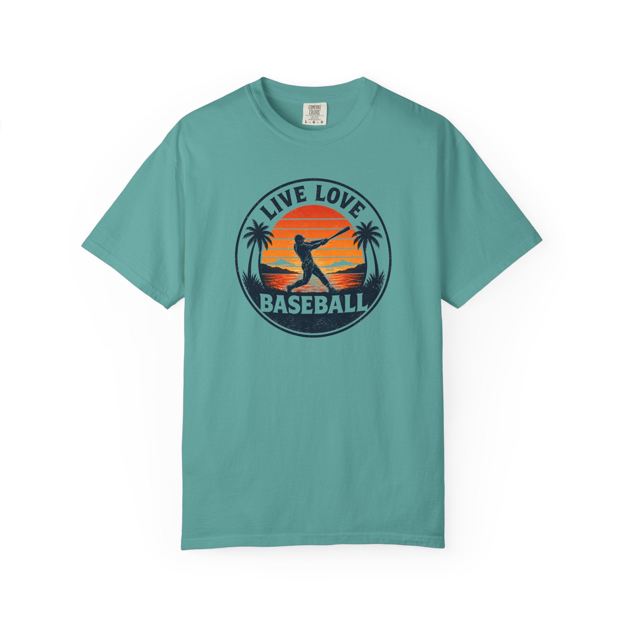 Live Love Baseball T-Shirt — Vintage Sunset Baseball Tee