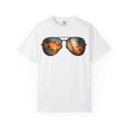 Sunglass Sunset Baseball T-Shirt — Beach & Sports Graphic Tee