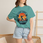 Live Love Baseball Unisex Garment-Dyed T-shirt
