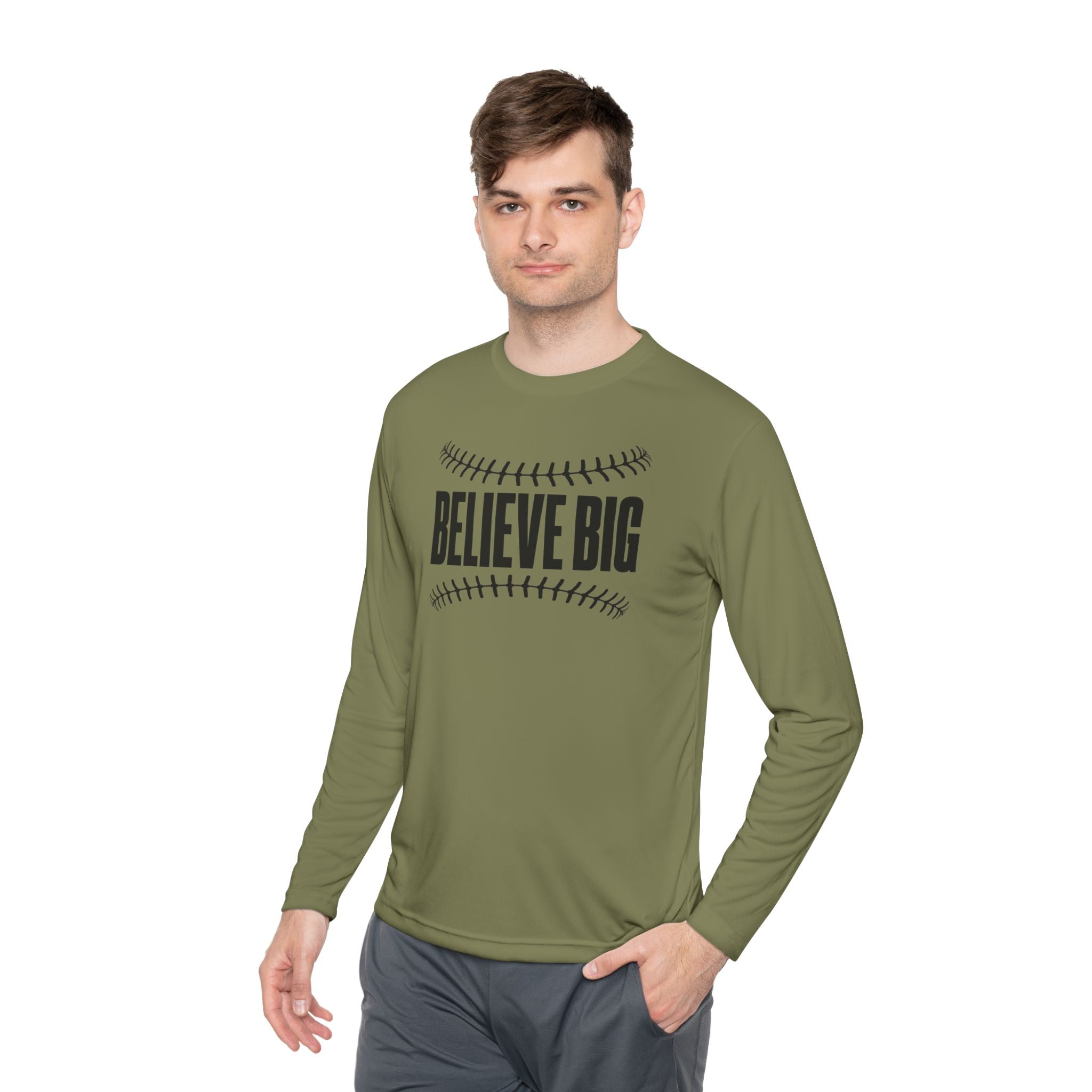 Baseball "Believe Big" Long Sleeve Unisex Tee