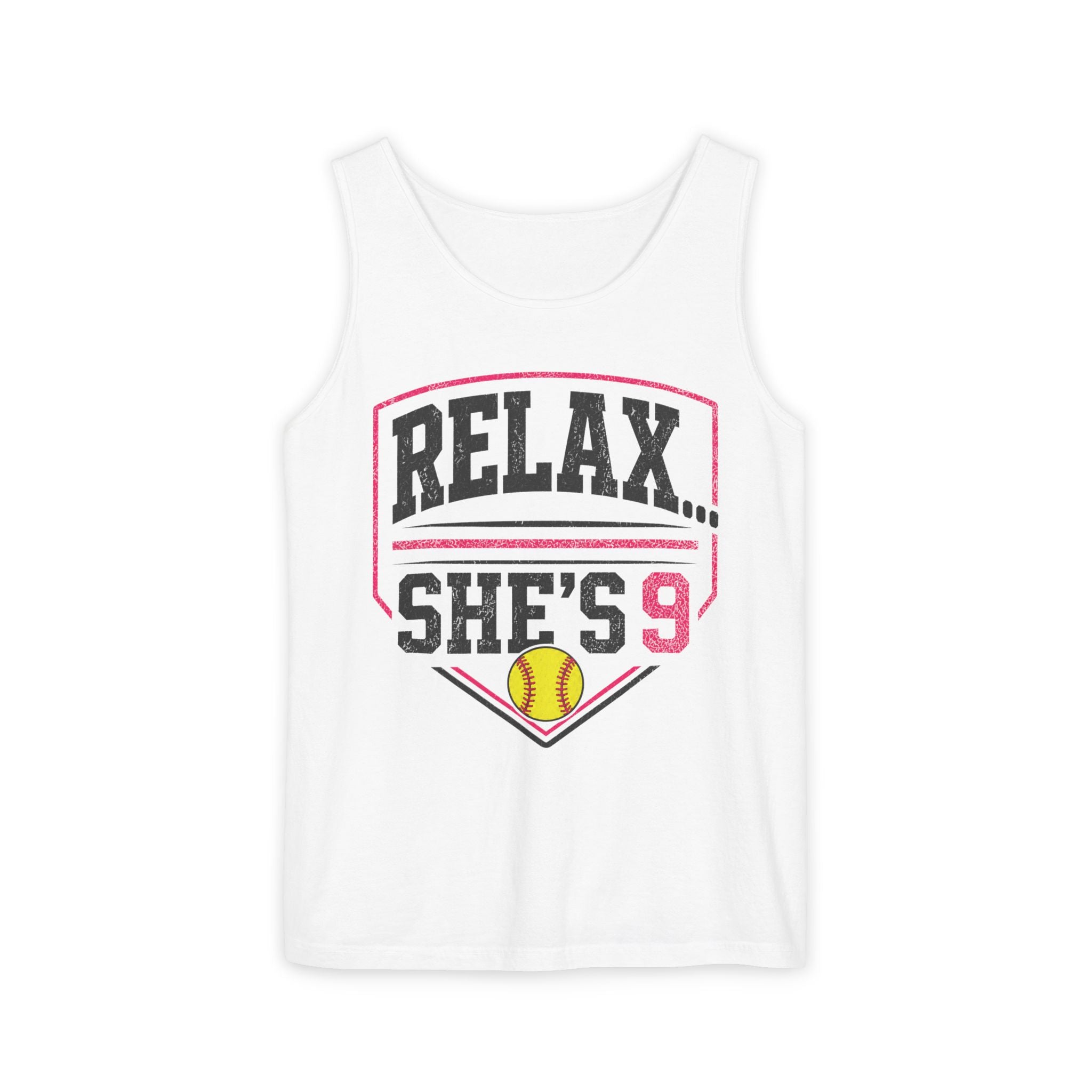 Relax... She's 9 Softball Tank Top