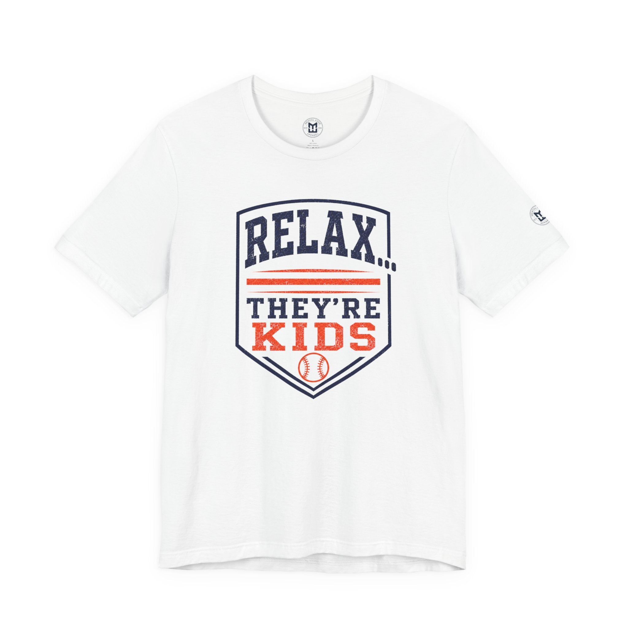Relax They're Kids Baseball Parent T-Shirt - Navy Orange