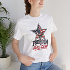 Freedom Runs Deep T-Shirt — American Flag Star Patriotic Tee