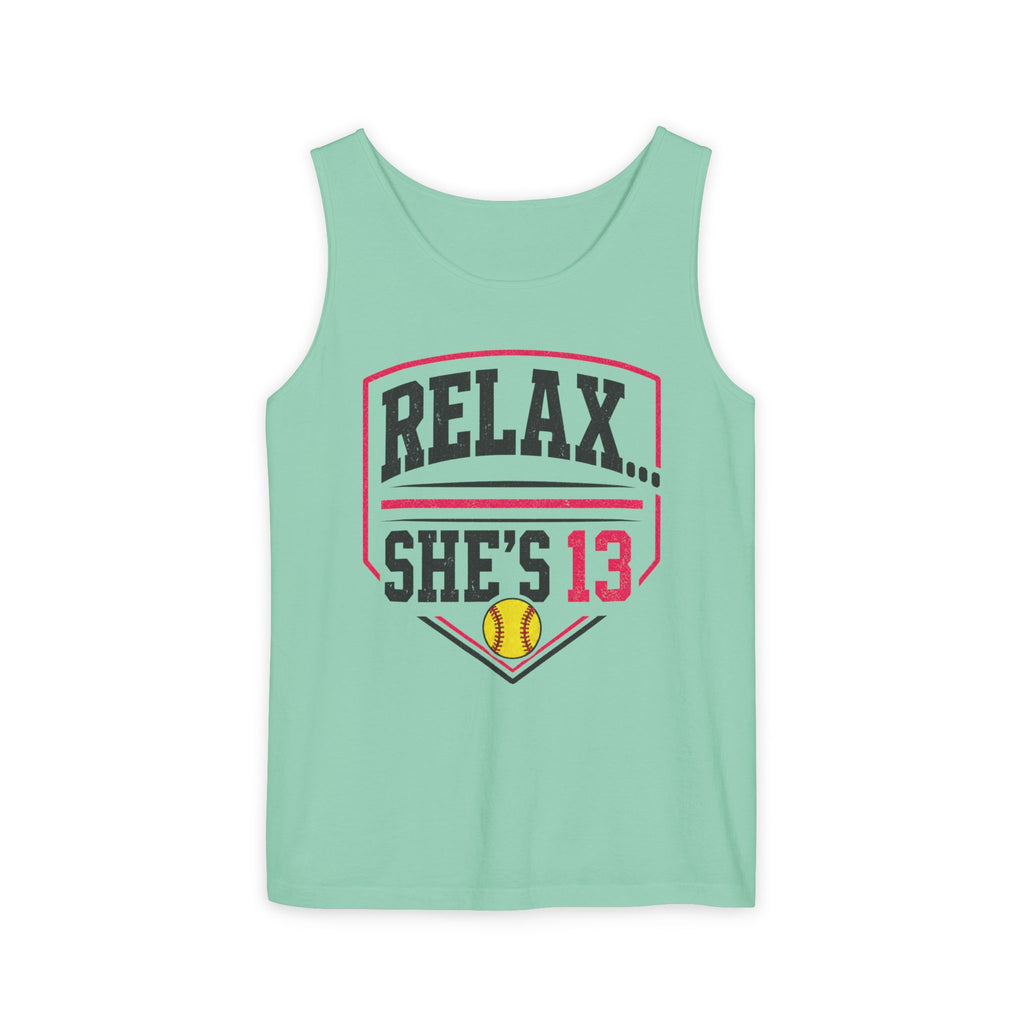 Relax... She's 13 Softball Parents Tank Top
